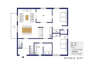 a floor plan of a house at BEVERLY HILLS VILLA Miyakojima Resort in Miyako-jima
