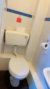 a bathroom with a white toilet and a sink at Fern Villa Hotel - Albert Road in Blackpool