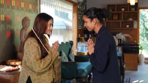 two women standing next to each other in a room at Raga on the Ganges, Rishikesh in Rishīkesh +72 photos