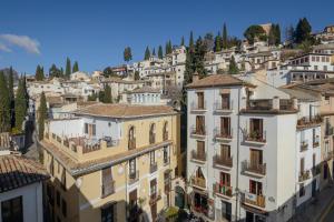 an aerial view of a city with buildings at Escolástica Suites Centro in Granada