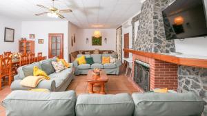 a living room with couches and a fireplace at El Olmo Posadas by Ruralidays in Posadas