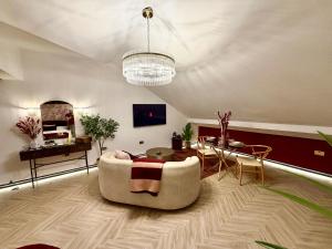 a living room with a couch and a table at Hylton House in Birmingham