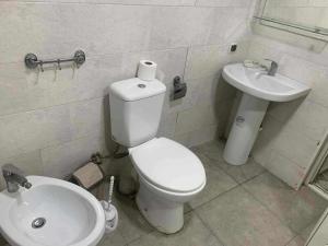 a bathroom with a toilet and a sink at Village house in Telavi