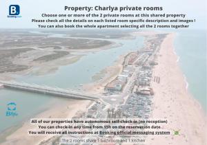 a poster of a beach with a picture of a pier at Blife Charlya private rooms at Faro beach in FAO