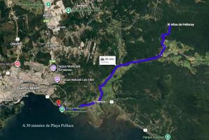 a map of the proposed route of the proposed pipeline at My Refugio Wet Wet in Puerto Montt +5 photos