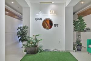 a room with plants and a green rug at Hiddenhill Bulkuksa Hotel in Gyeongju +37 photos