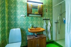 a bathroom with a sink and a toilet at KRO906-Lidhult-Torseryd-4 in Lidhult +15 photos
