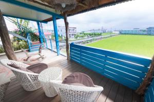 A balcony or terrace at Blissful Star