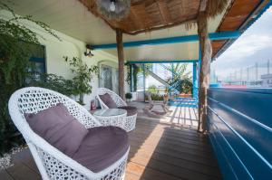 A balcony or terrace at Blissful Star