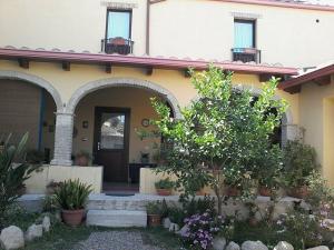 a house with a door and some plants at B&B Gli Archi in Sìnnai