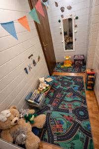a childs room with a train rug on the floor at Wohnung mit Charme, Netflix in Rheinstetten