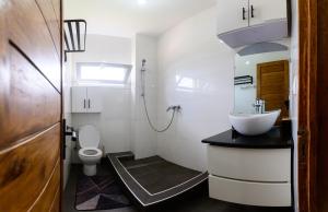 a bathroom with a sink and a toilet at Sitraka Résidence in Mahitsy