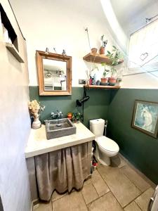 a bathroom with a sink and a toilet at Cocon en Provence à Ménerbes in Ménerbes +49 photos