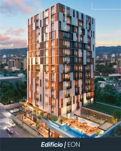 a rendering of a tall building in a city at Eon 5 - Apartamento en edificio de lujo - Zona 10 de la Ciudad de Guatemala in Estación Pamplona
