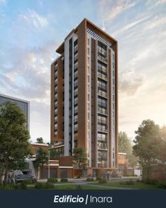 a rendering of a tall apartment building at Inara 2 - Apartment with airport views - Zona 13 de la Ciudad de Guatemala in Estación Pamplona