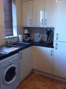 a kitchen with a washing machine and a sink at Glendale Chestnut Grove in Rosslare
