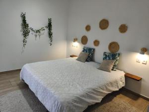 a bedroom with a large white bed in a room at L'Etoile du piton in Saint-Joseph +4 photos