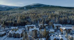 an aerial view of a resort in the snow at Rezydencja Aqua SPA & Wellness by GRANO in Szklarska Poręba