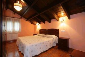a bedroom with a large bed in a room at Apartamentos El Castañeu in Corao