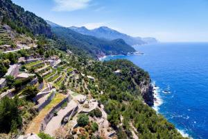 an aerial view of the amalfi coast at Banyalbufar in Banyalbufar