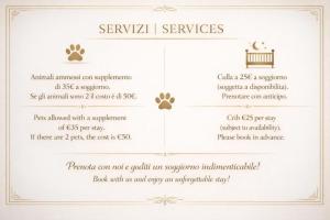 a menu for a restaurant with a dog paw print at ComeCasa No ZTL Alfieri Urban Stay in Asti