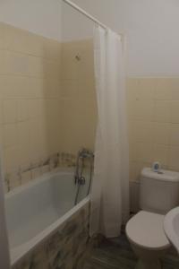 a bathroom with a tub and a toilet and a sink at Lucka in Ústí nad Labem