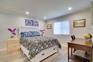 a bedroom with a bed and a desk and a window at Pleasanton Gem in Quiet Community w/ Pool Access in Pleasanton +19 photos