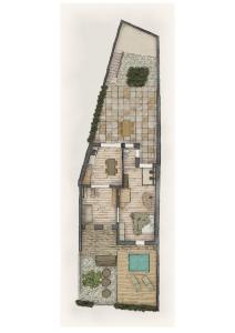 a drawing of a house with a floor plan at Al Borgo 01 Luxury Suites in Sardinia in Abbasanta