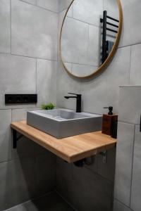 a bathroom with a sink and a mirror at Апартаменти Rest Hill in Vorokhta +51 photos