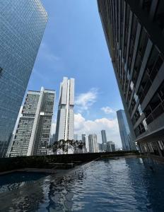 a view of a city with tall buildings at Newton 1 CBD Jakarta Sudirman in Jakarta