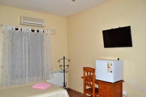 Televízia a/alebo spoločenská miestnosť v ubytovaní Hostal la Encina