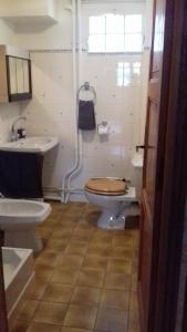ein Bad mit einem WC und einem Waschbecken in der Unterkunft La Capelette in Ax-les-Thermes