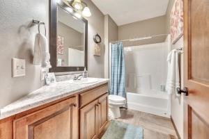 a bathroom with a sink and a toilet at Bridges Bay Resort Brooklyn Building 308 in Arnolds Park