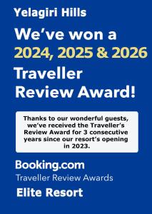a flyer for a travel review awards event at Elite Resort - Family-Friendly Award Winning Resort - NO ALCOHOL & NO SMOKING in Yelagiri