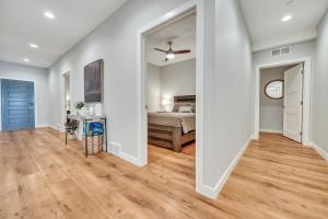 a bedroom with a bed and a ceiling fan at Stillwater 113 in Arnolds Park