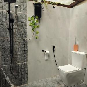 a bathroom with a toilet and a shower at Hideout Galle in Galle