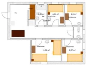 a floor plan of a house at Ferienhaus Kappeln in Rabenkirchen-Faulück