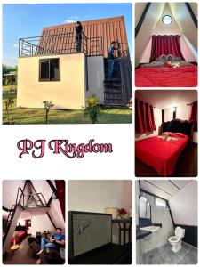 a collage of pictures of a tiny house at พีเจ คิงดอม โฮมสเตย์ in Buriram +1 photo