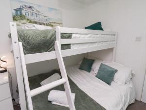 a bunk bed in a room with a ladder at Harper's Hideaway in Morpeth