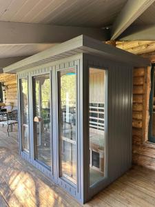 a screened in porch of a house at Skyline Ranch in High Rolls +51 photos