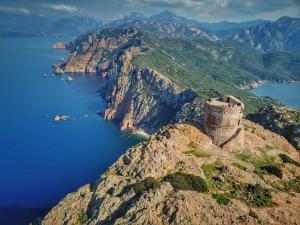 an aerial view of the amalfi coast at A Stalla in Piana