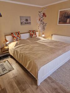 a bedroom with a large bed in a room at Lange Str. 15 - Ferienwohnung in Prerow