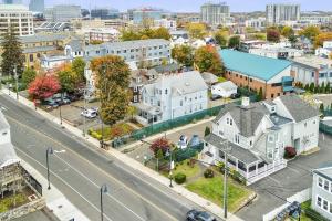 an aerial view of a city with houses and a street at Harbor Haven, Apt #5, 3BR/2BA in Stamford