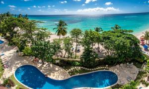 an aerial view of the beach at a resort at 101 Sapphire Beach Barbados in Christ Church