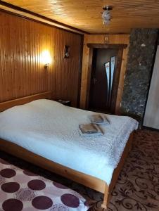 a bedroom with a bed in a room at У Матвія in Vorokhta