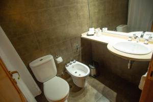 a bathroom with a toilet and a sink at Apart del Faldeo in San Martín de los Andes +24 photos