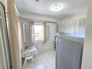 a kitchen with a refrigerator and a window at Casa Di Oliva 2 in Vergia