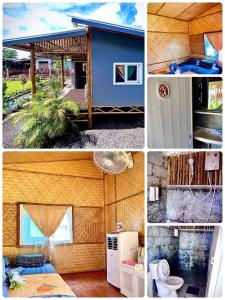 a collage of four pictures of a house at พีเจ คิงดอม โฮมสเตย์ in Buriram