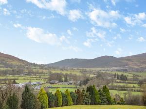 a view of a valley with trees and mountains at Arenig View - Uk51068 in Frongoch