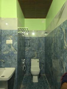 a bathroom with a toilet and a sink at CENTAURUS Coorg HOMESTAY in Madikeri